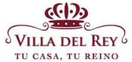 logo villa del rey con letras color vino